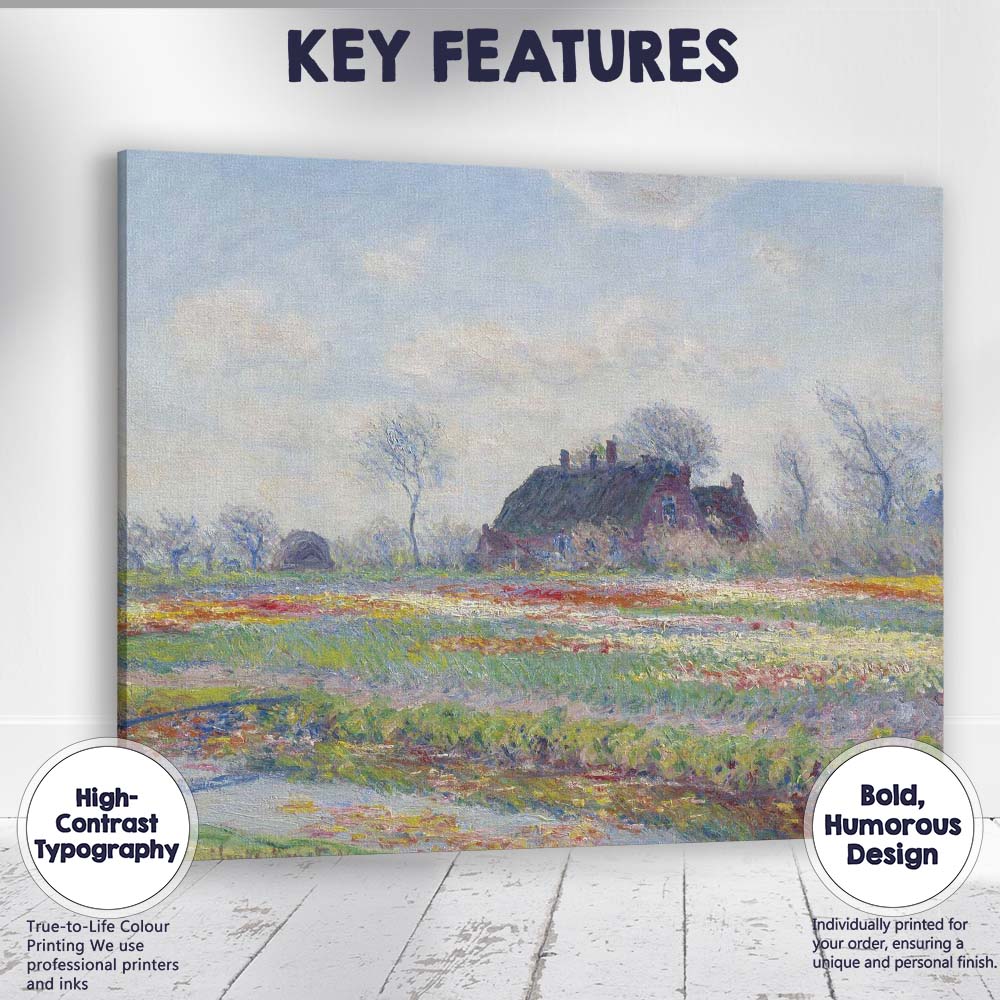 Impressionist Rural Farmhouse Spring Meadow Landscape Canvas Wall Art Print Decor Picture Ready to Hang