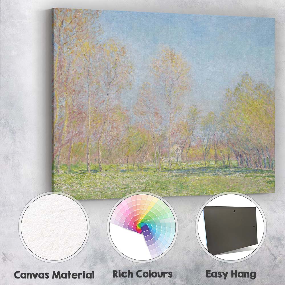 Soft Pastel Spring Woodland Sunlight Trees Landscape Canvas Wall Art Print Decor Picture Ready to Hang