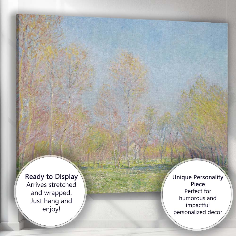 Soft Pastel Spring Woodland Sunlight Trees Landscape Canvas Wall Art Print Decor Picture Ready to Hang