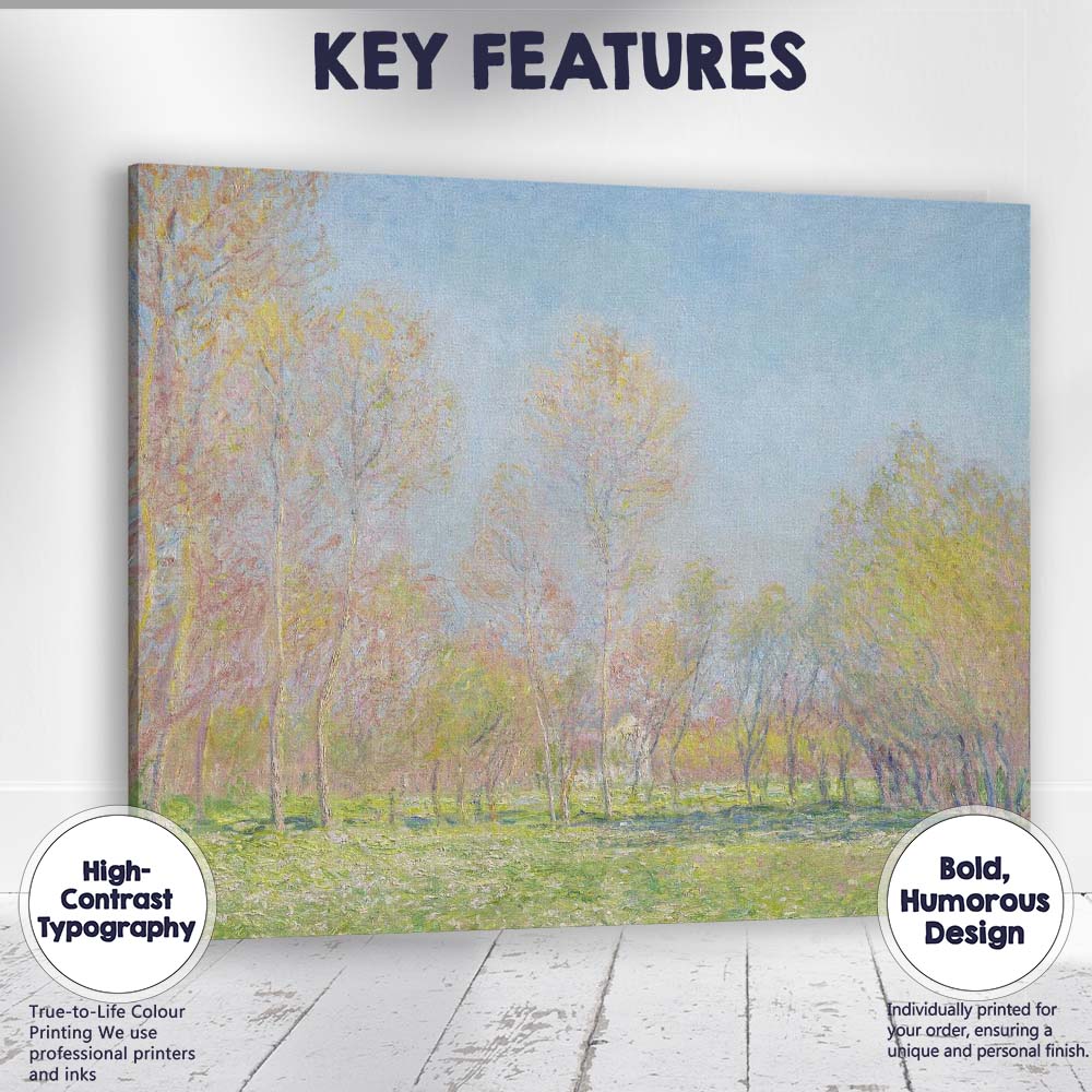Soft Pastel Spring Woodland Sunlight Trees Landscape Canvas Wall Art Print Decor Picture Ready to Hang