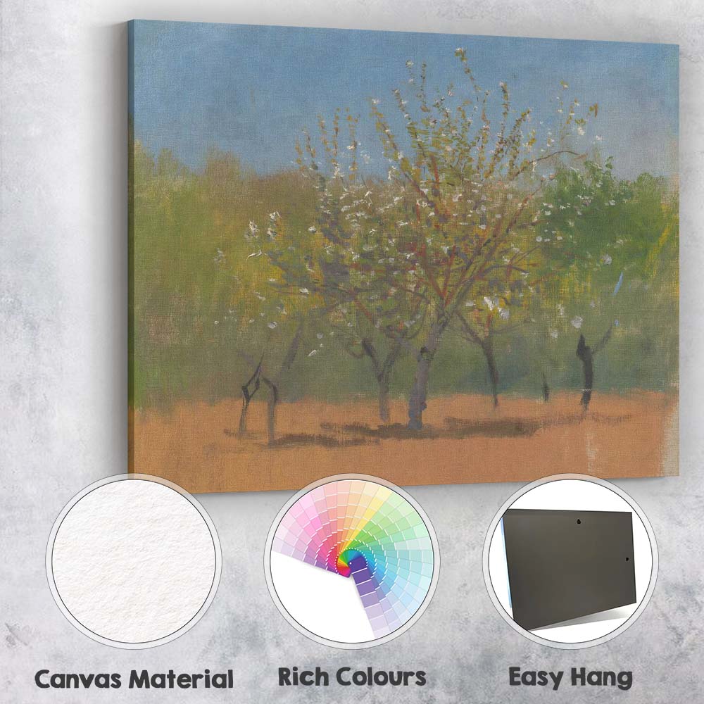 Minimalist Blossom Orchard Tree Impressionist Nature Landscape Canvas Wall Art Print Decor Picture Ready to Hang