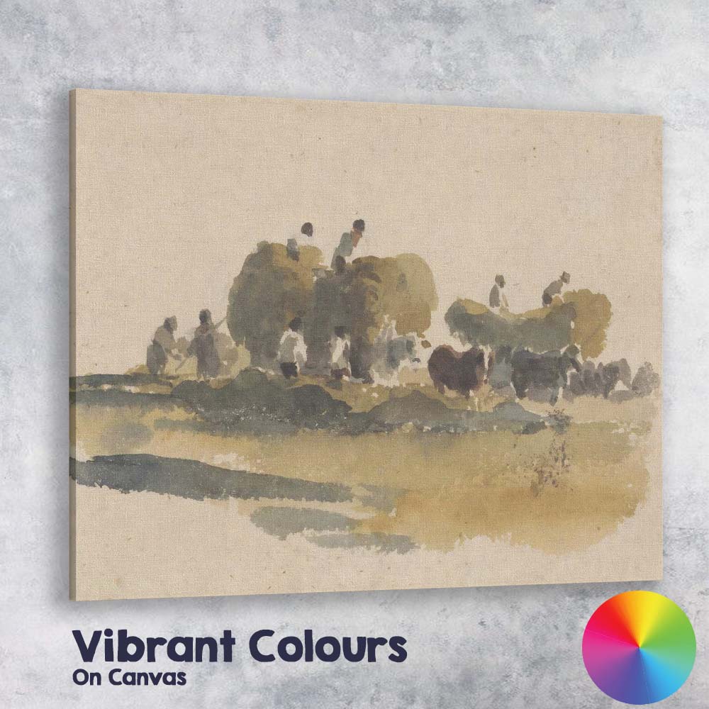 Minimalist Watercolour Rural Pastoral Cattle Landscape Canvas Wall Art Print Decor Picture Ready to Hang