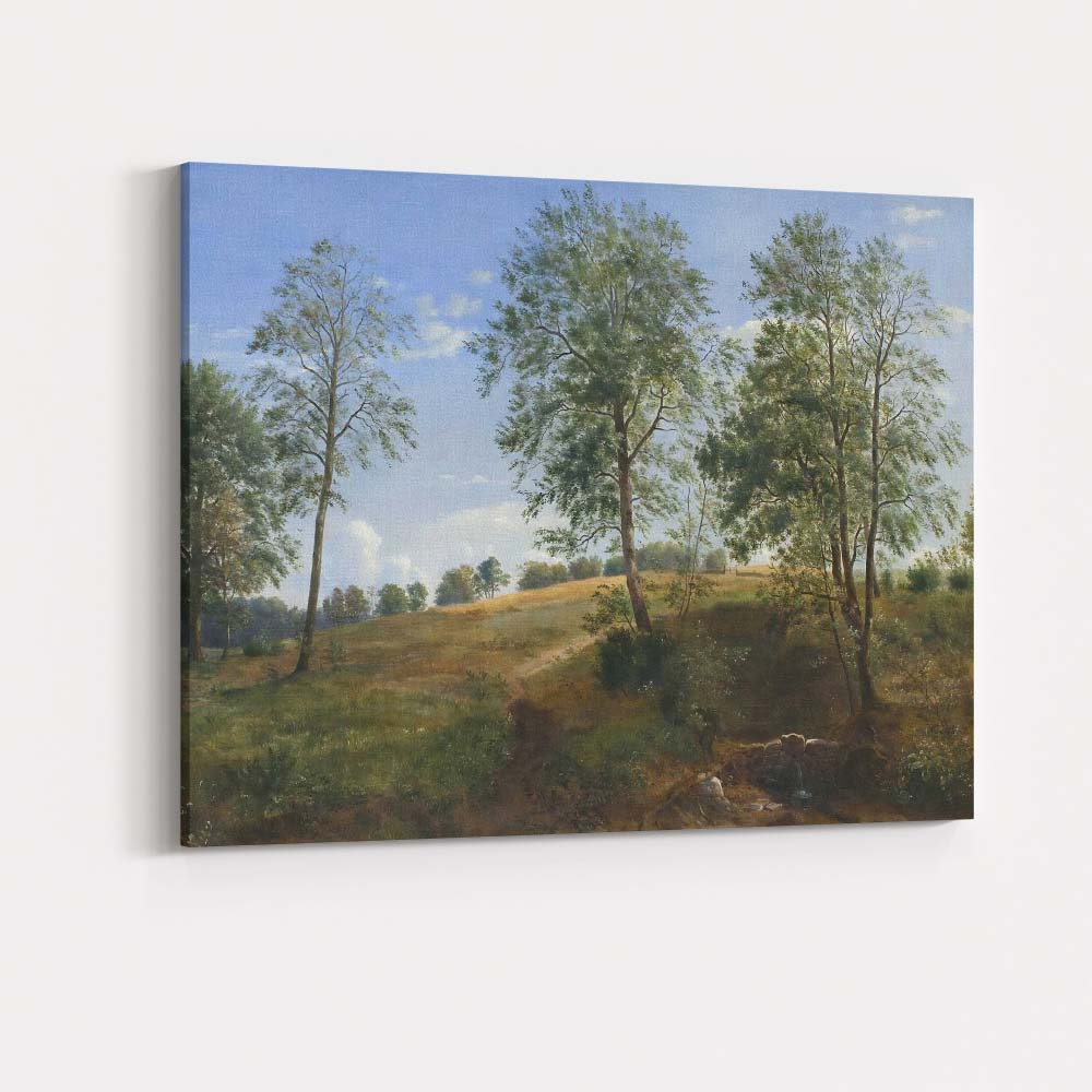 Serene Summer Meadow Country Path Trees Landscape Canvas Wall Art Print Decor Picture Ready to Hang