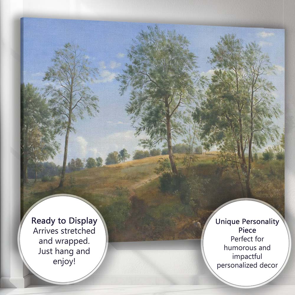 Serene Summer Meadow Country Path Trees Landscape Canvas Wall Art Print Decor Picture Ready to Hang