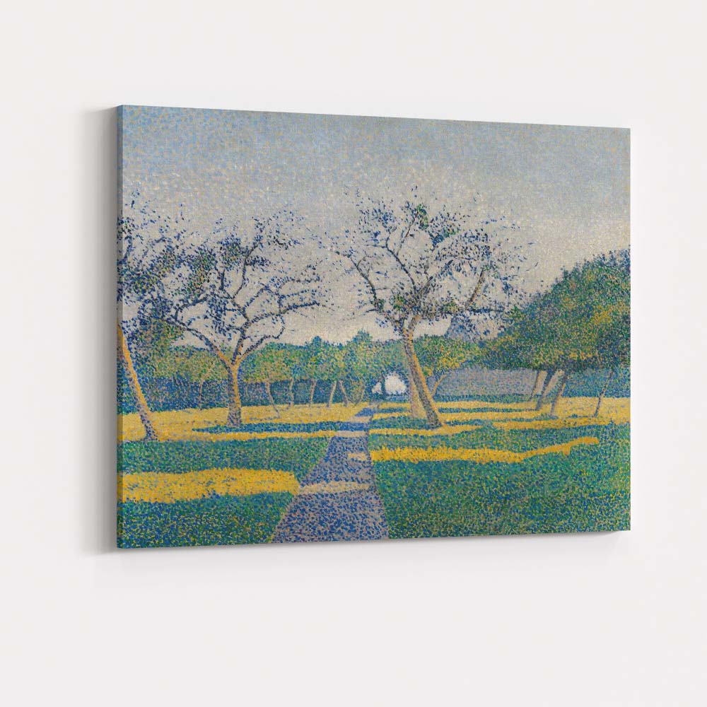 Pointillist Blossom Orchard Spring Landscape Canvas Wall Art Print Decor Picture Ready to Hang