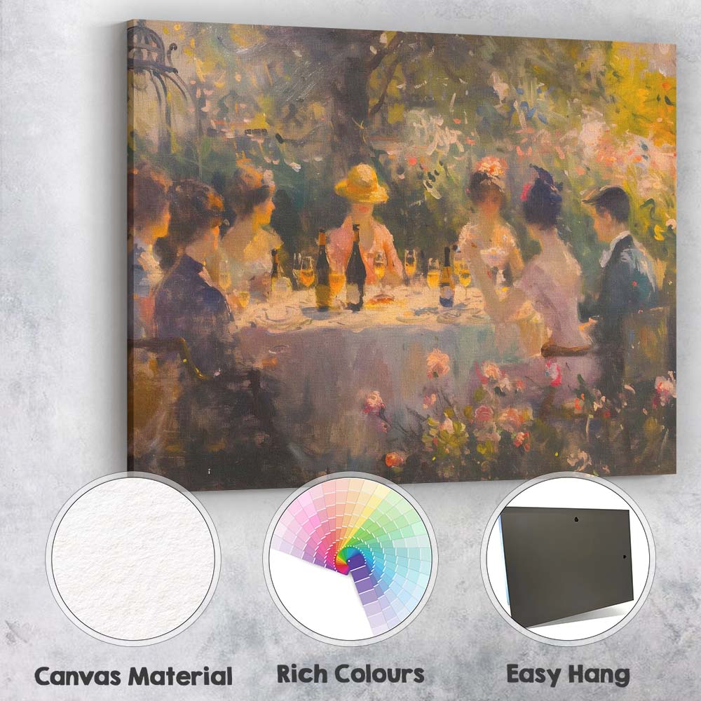 Impressionist Outdoor Garden Luncheon Champagne Celebration Canvas Wall Art Print Decor Picture Ready to Hang