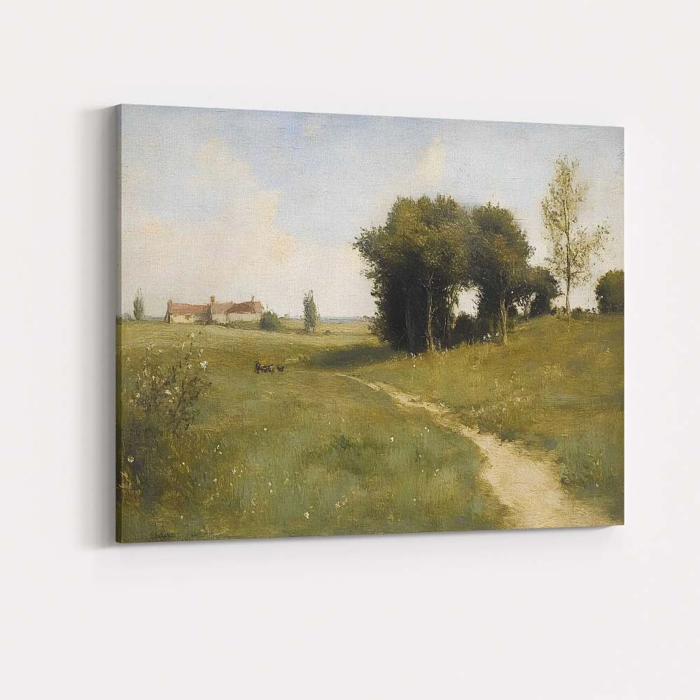 Traditional English Countryside Country Lane Rural Landscape Canvas Wall Art Print Decor Picture Ready to Hang