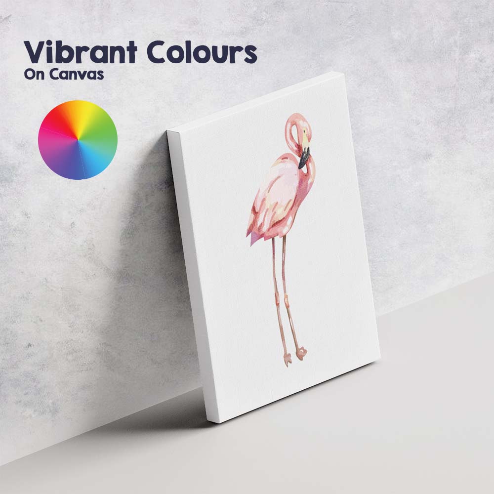 Pink Flamingo Bird Illustration Canvas Wall Art Print Decor Picture Ready to Hang