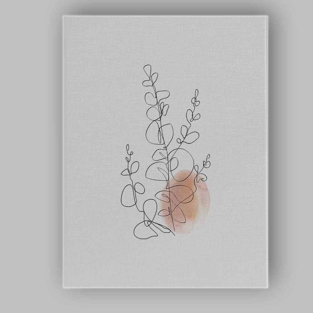 Minimal Eucalyptus Line Art Canvas Wall Art Print Decor Picture Ready to Hang