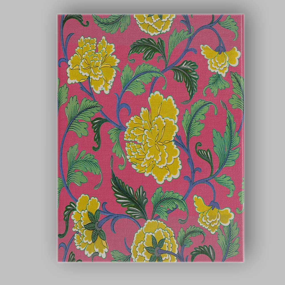 Pink Yellow Floral Vine Repeat Canvas Wall Art Print Decor Picture Ready to Hang