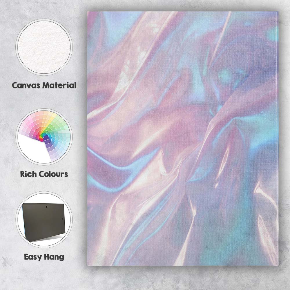 Pastel Pink Blue Iridescent Silk Texture Canvas Wall Art Print Decor Picture Ready to Hang