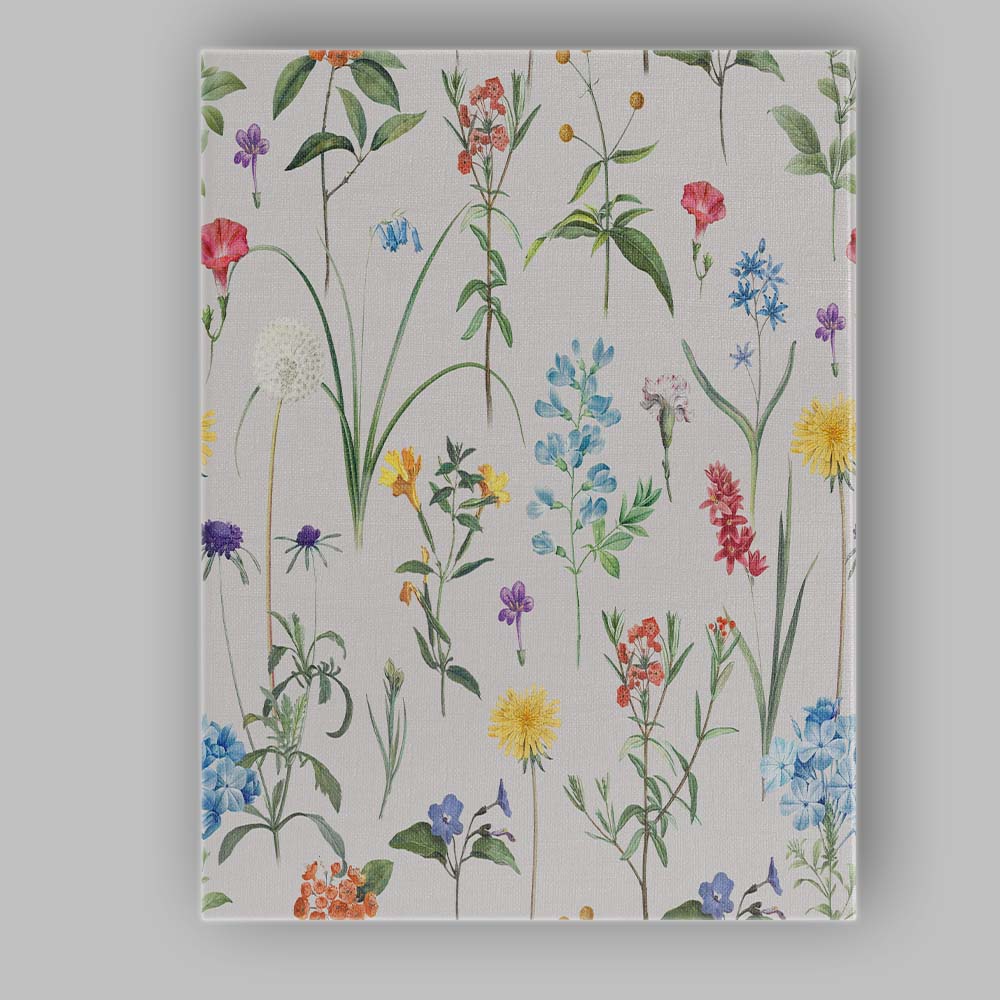 White Ditsy Wildflower Botanical Pattern Canvas Wall Art Print Decor Picture Ready to Hang