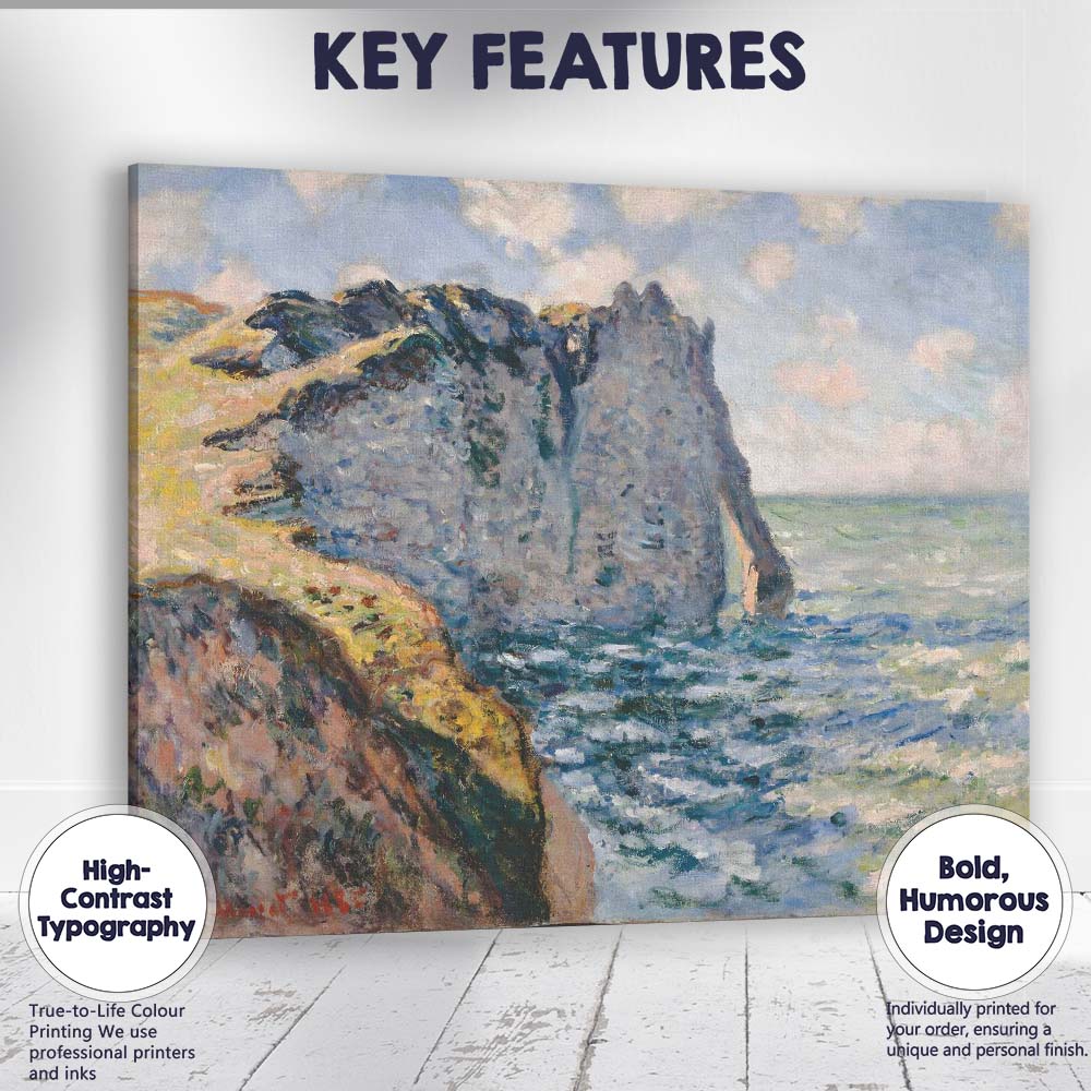 Impressionist Coastal Cliffs Seascape Ocean Landscape Canvas Wall Art Print Decor Picture Ready to Hang