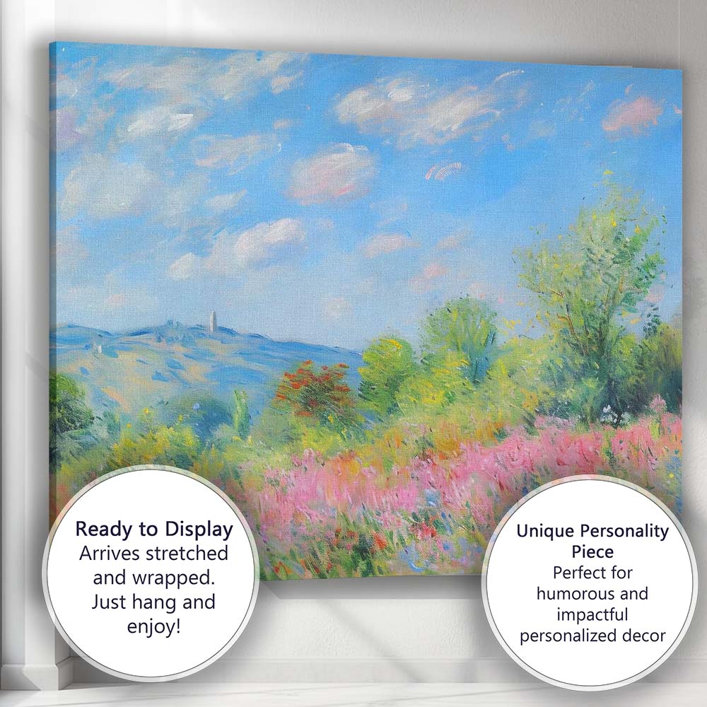 Colourful Wildflower Meadow Summer Countryside Landscape Canvas Wall Art Print Decor Picture Ready to Hang
