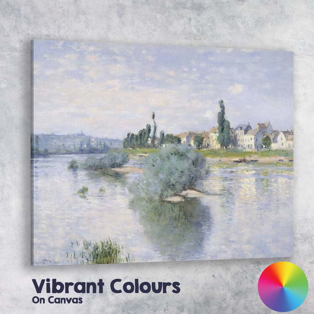 Impressionist Riverside French Village Waterscape Landscape Canvas Wall Art Print Decor Picture Ready to Hang