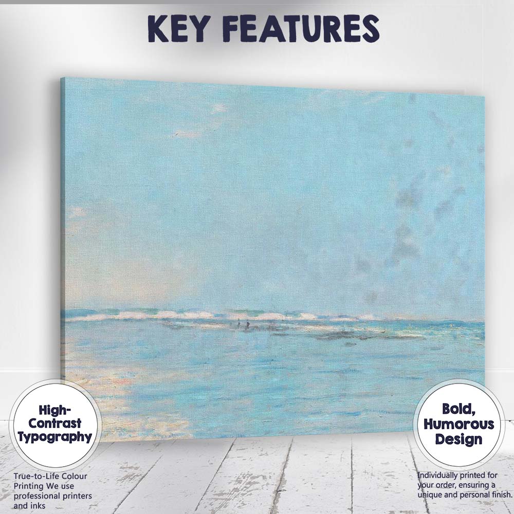 Calm Blue Ocean Horizon Minimalist Coastal Seascape Canvas Wall Art Print Decor Picture Ready to Hang