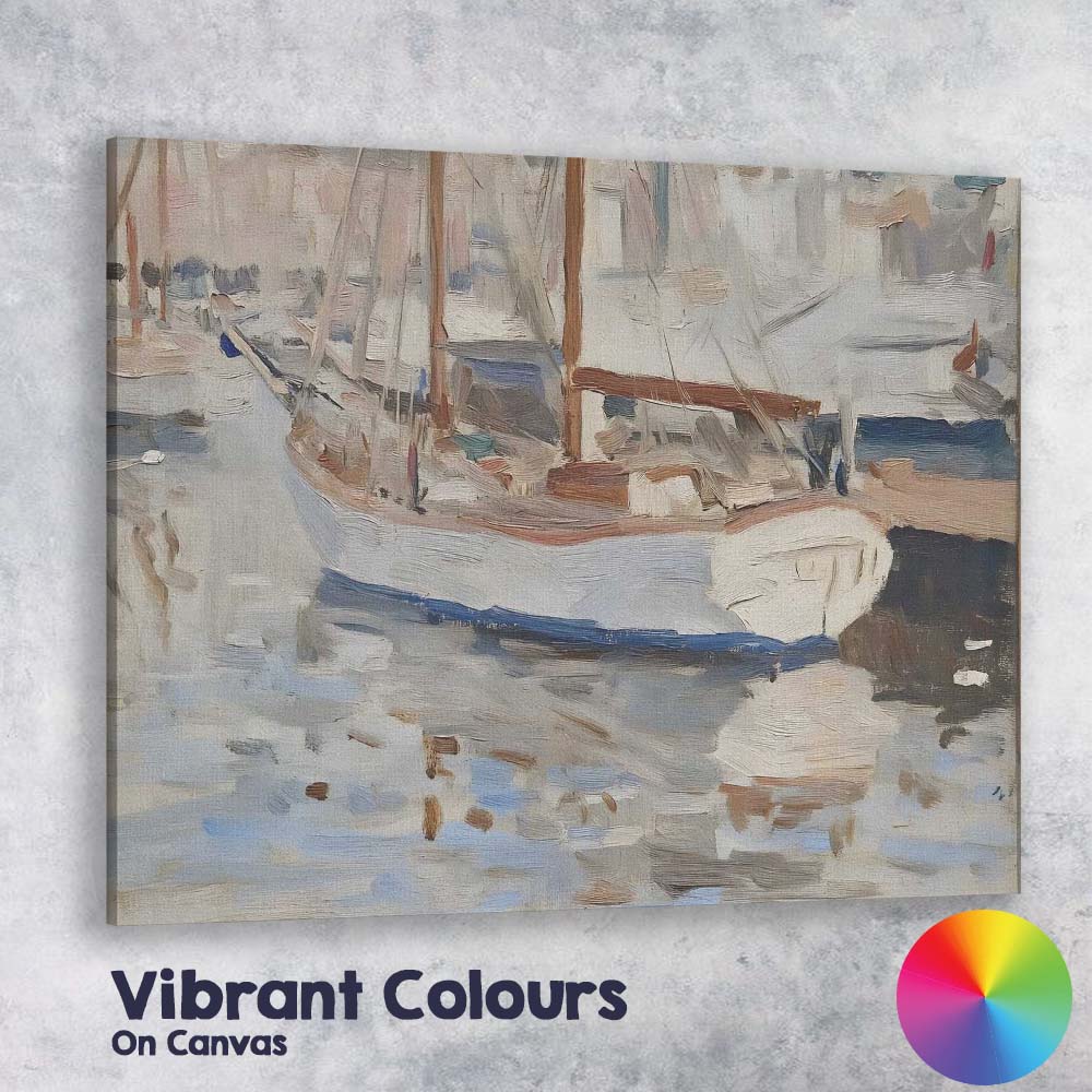 Coastal Harbour Fishing Boat Impressionist Marina Canvas Wall Art Print Decor Picture Ready to Hang