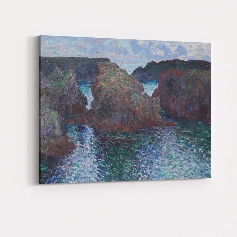 Impressionist Rocky Coastal Sea Cliffs Ocean Landscape Canvas Wall Art Print Decor Picture Ready to Hang