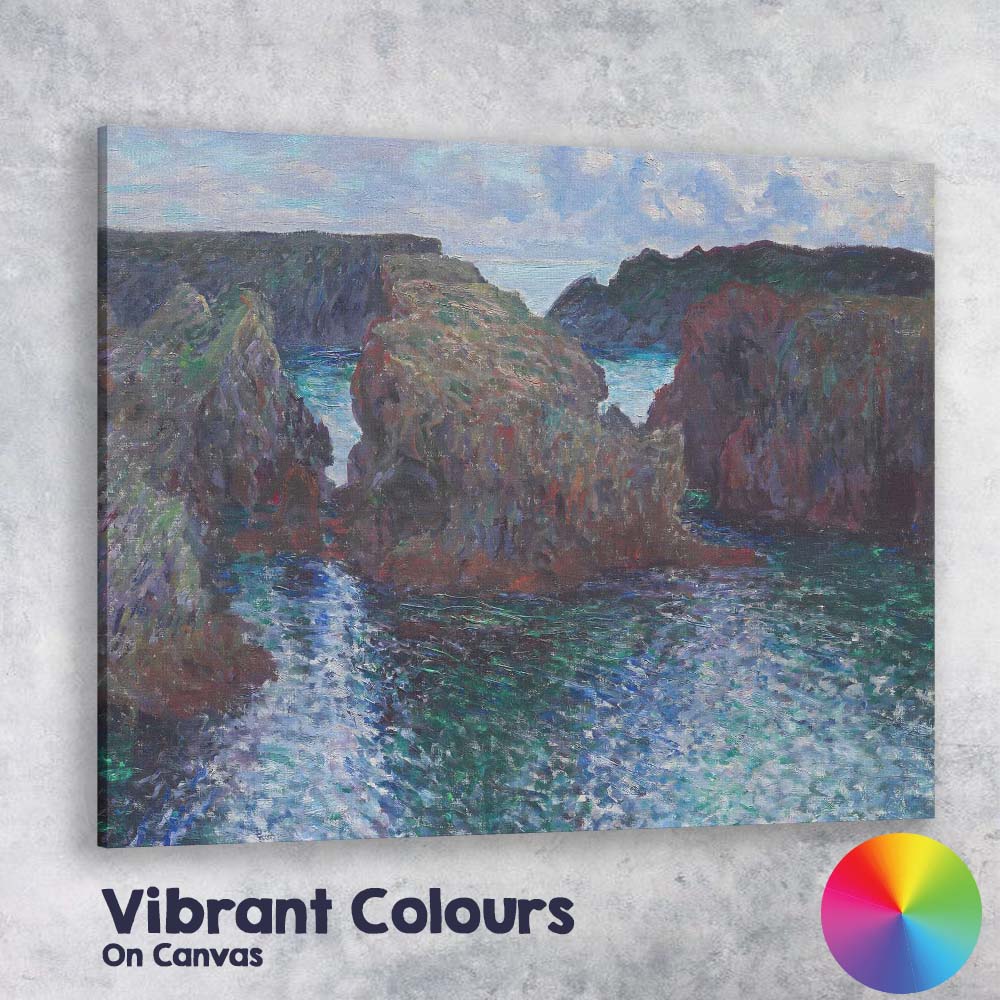 Impressionist Rocky Coastal Sea Cliffs Ocean Landscape Canvas Wall Art Print Decor Picture Ready to Hang