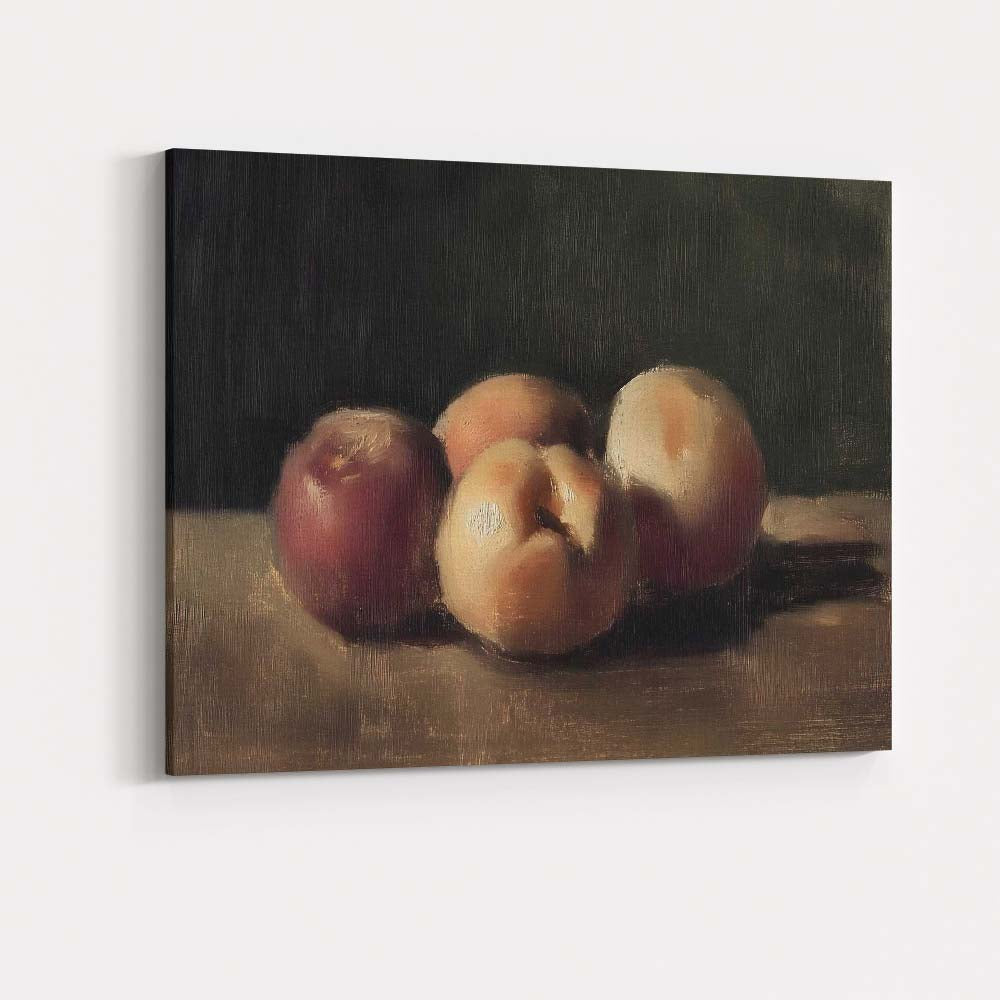 Classic Oil Painting Peaches Still Life Fruit Artwork Canvas Wall Art Print Decor Picture Ready to Hang