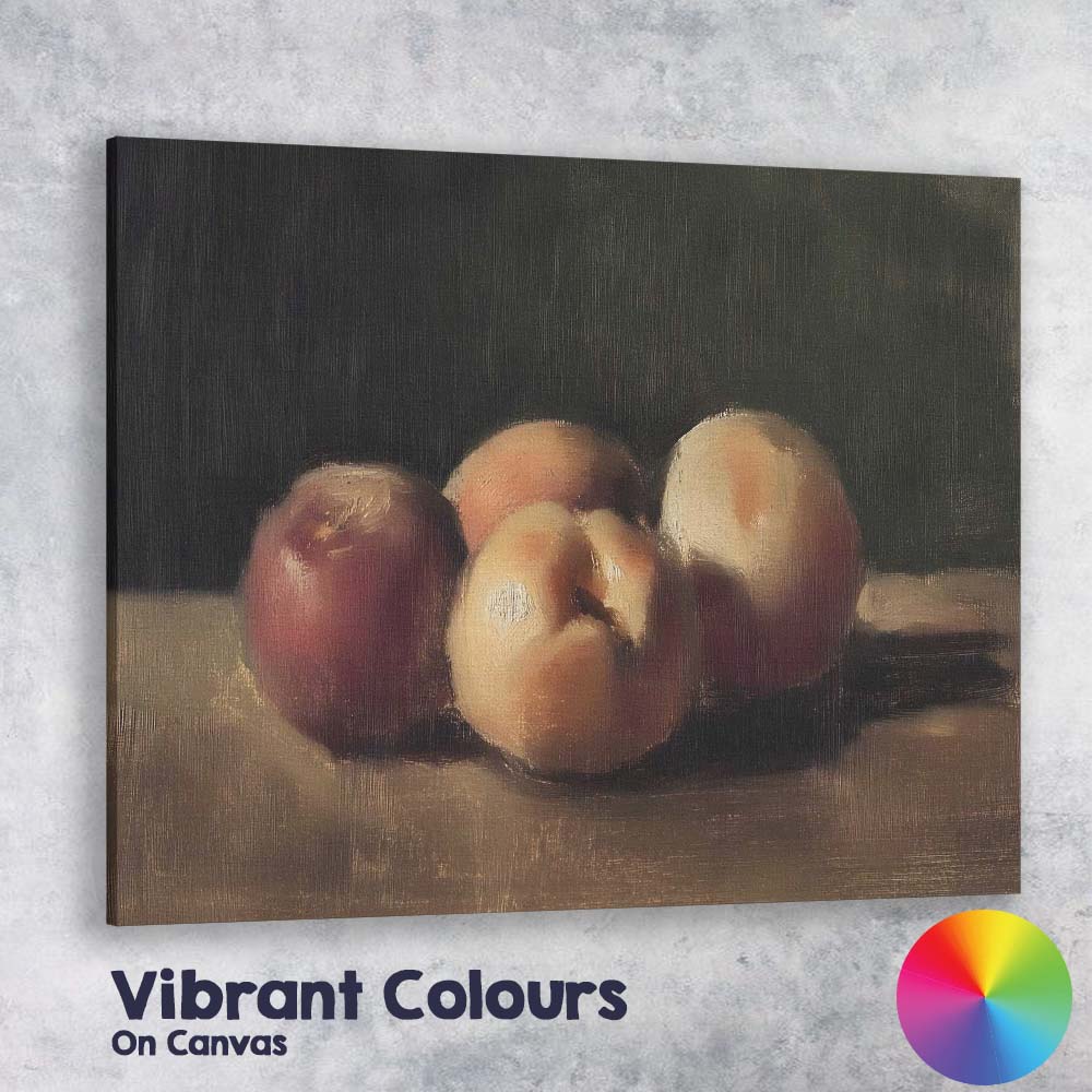 Classic Oil Painting Peaches Still Life Fruit Artwork Canvas Wall Art Print Decor Picture Ready to Hang