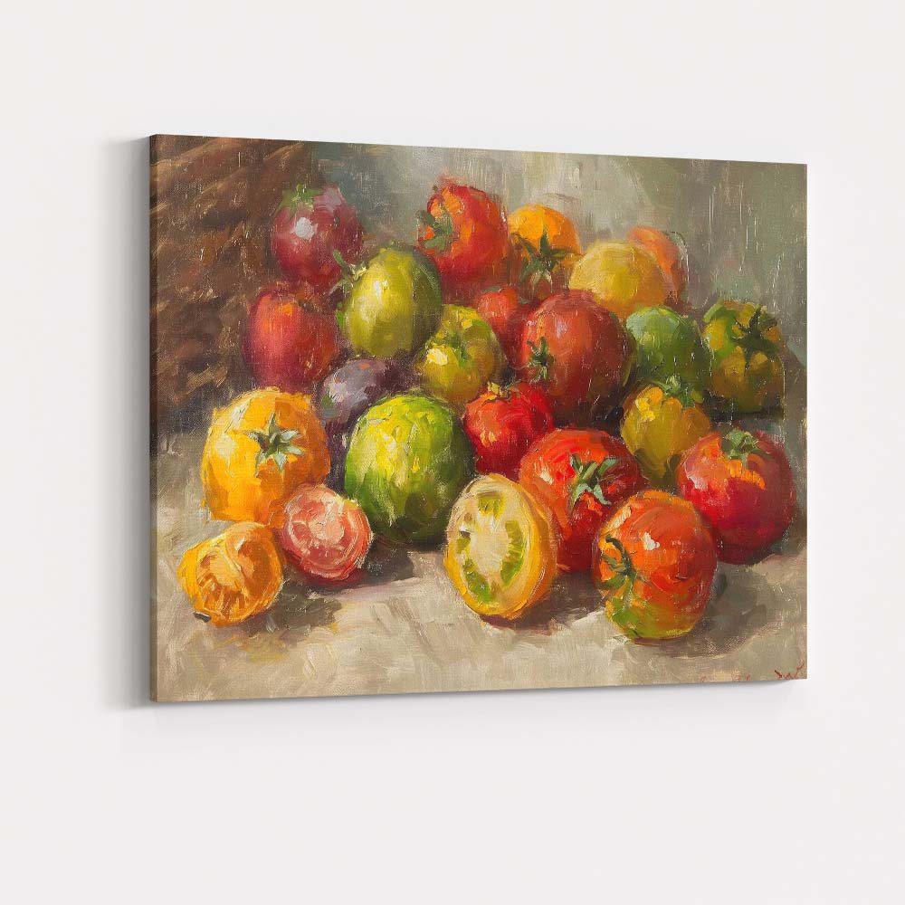 Colourful Heirloom Tomato Still Life Kitchen Art Canvas Wall Art Print Decor Picture Ready to Hang