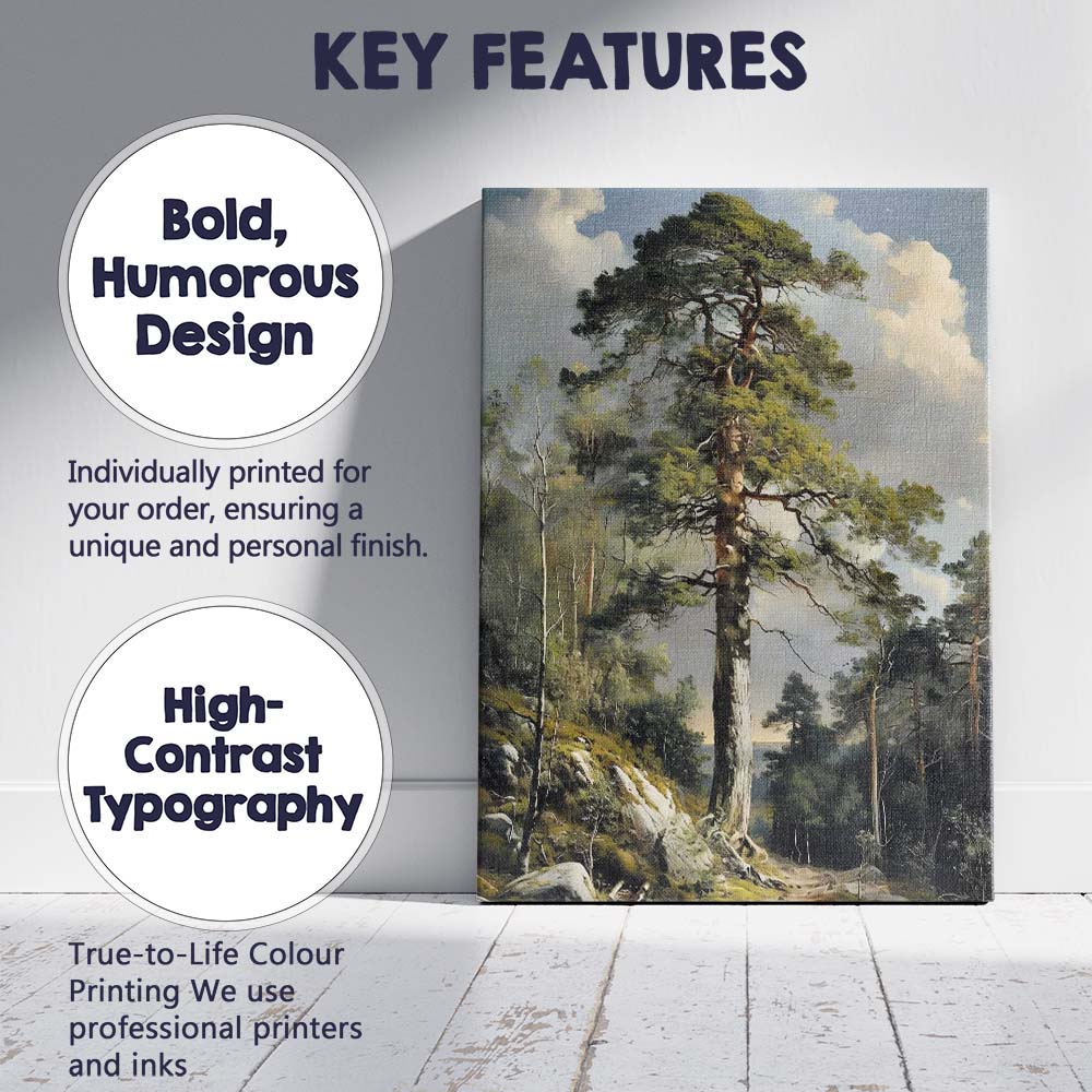Majestic Lone Pine Tree Forest Landscape Scenic Nature Canvas Wall Art Print Decor Picture Ready to Hang