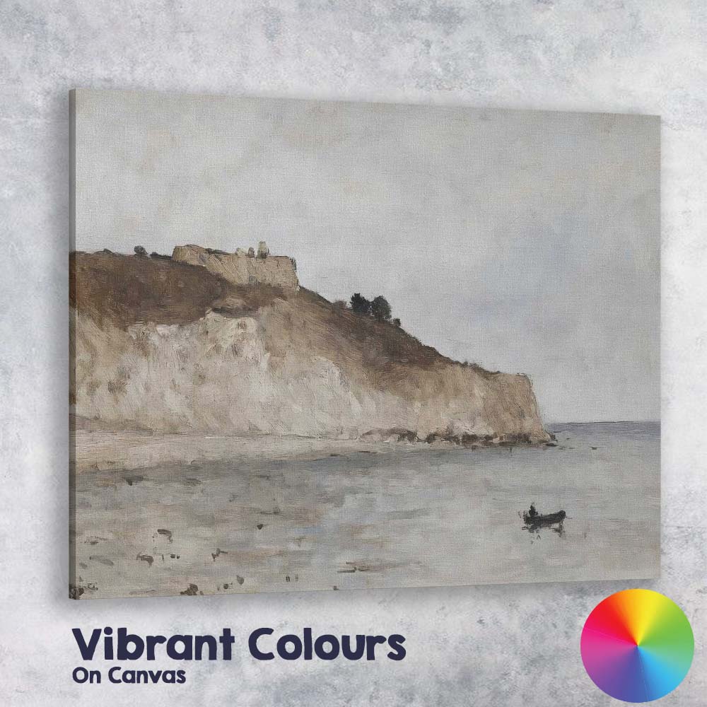 Coastal Clifftop Castle Calm Sea Landscape Canvas Wall Art Print Decor Picture Ready to Hang
