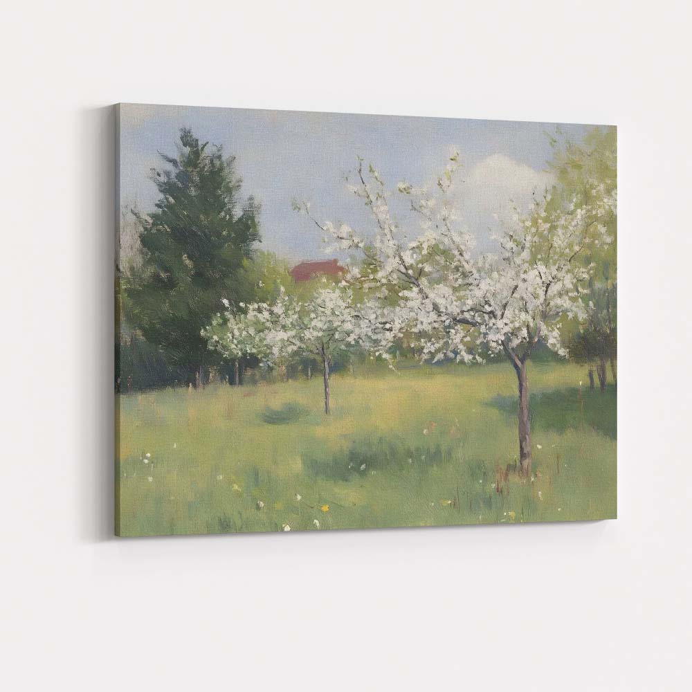 Spring Blossom Orchard White Flowering Trees Landscape Canvas Wall Art Print Decor Picture Ready to Hang