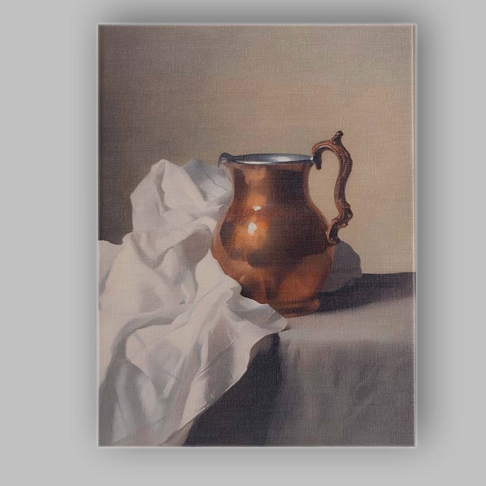 Classic Copper Jug Still Life Neutral Tones Canvas Wall Art Print Decor Picture Ready to Hang