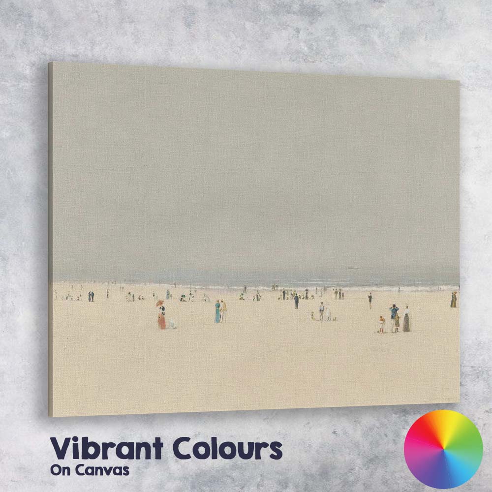 Minimalist Beach Figures Coastal Seascape Impressionist Canvas Wall Art Print Decor Picture Ready to Hang