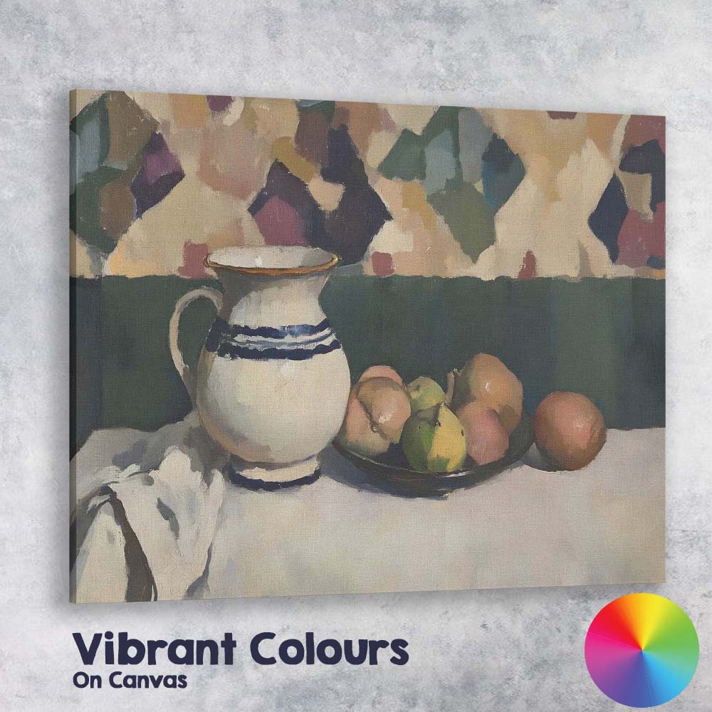 Modern Rustic Ceramic Jug Fruit Still Life Canvas Wall Art Print Decor Picture Ready to Hang