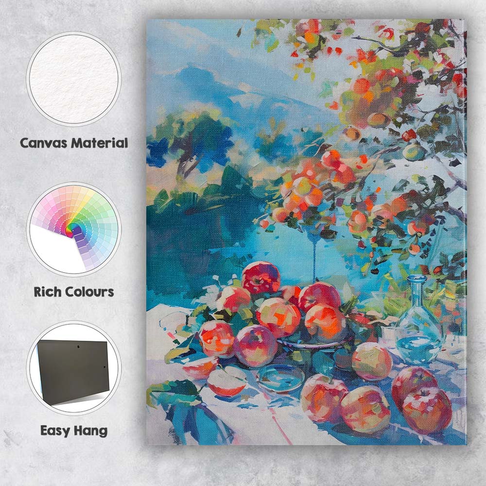 Vibrant Apple Still Life Orchard Impressionist Painting Canvas Wall Art Print Decor Picture Ready to Hang