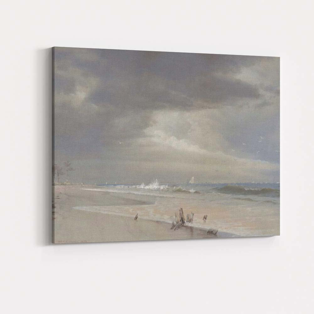 Moody Stormy Beach Seascape Coastal Sky Landscape Canvas Wall Art Print Decor Picture Ready to Hang