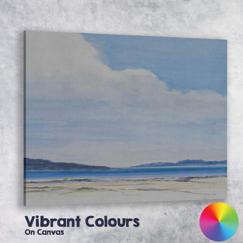 Minimalist Blue Coastal Horizon Beach Seascape Canvas Wall Art Print Decor Picture Ready to Hang