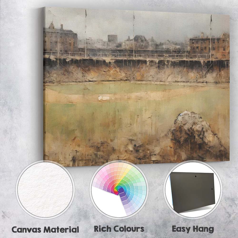 Muted Industrial Riverside Urban Landscape Contemporary Impressionist Canvas Wall Art Print Decor Picture Ready to Hang