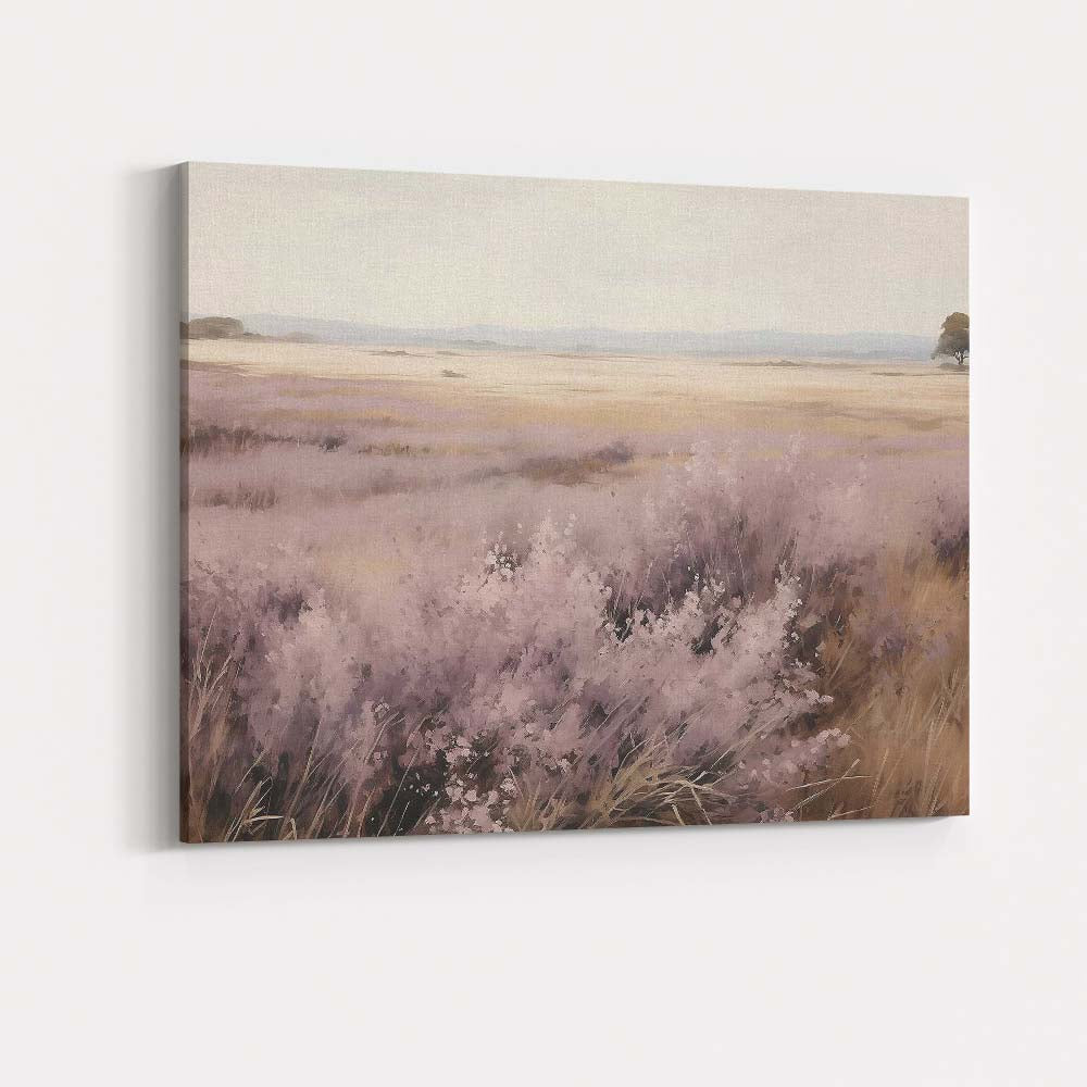 Dreamy Lavender Heather Moorland Panoramic Landscape Canvas Wall Art Print Decor Picture Ready to Hang