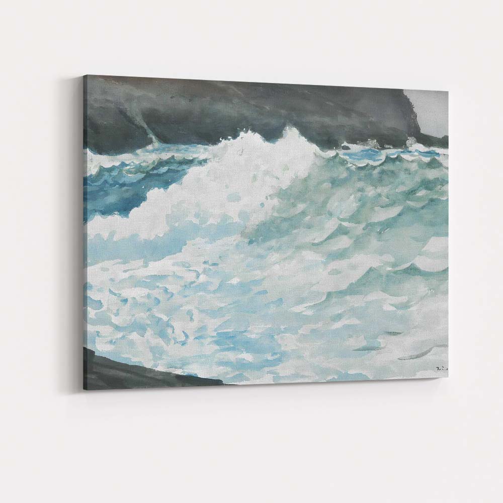 Expressive Watercolour Ocean Surf Coastal Waves Canvas Wall Art Print Decor Picture Ready to Hang