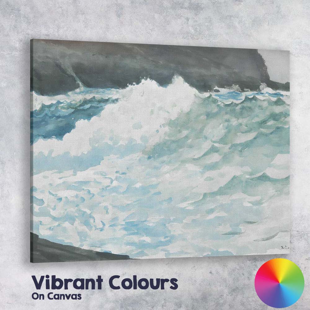 Expressive Watercolour Ocean Surf Coastal Waves Canvas Wall Art Print Decor Picture Ready to Hang