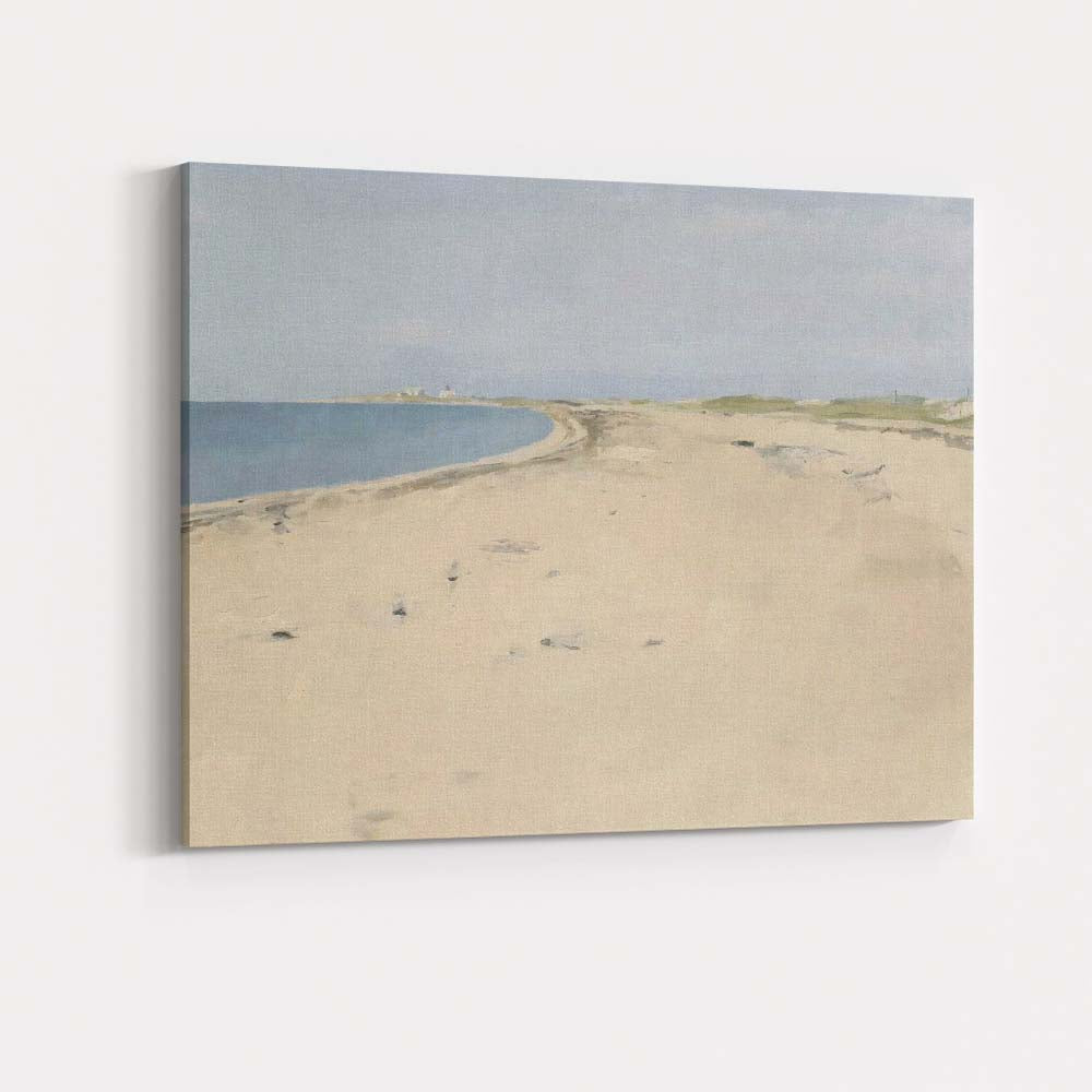 Minimalist Sandy Beach Coastal Dunes Landscape Painting Canvas Wall Art Print Decor Picture Ready to Hang