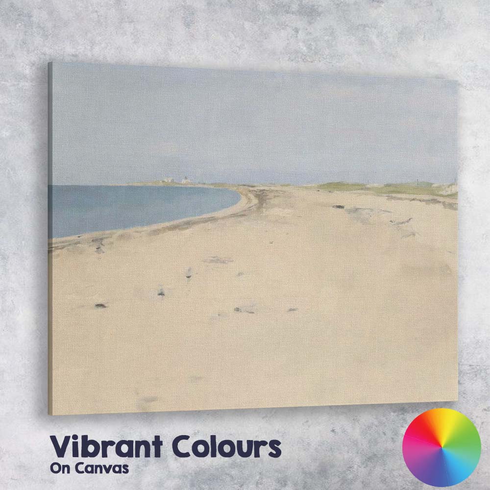 Minimalist Sandy Beach Coastal Dunes Landscape Painting Canvas Wall Art Print Decor Picture Ready to Hang
