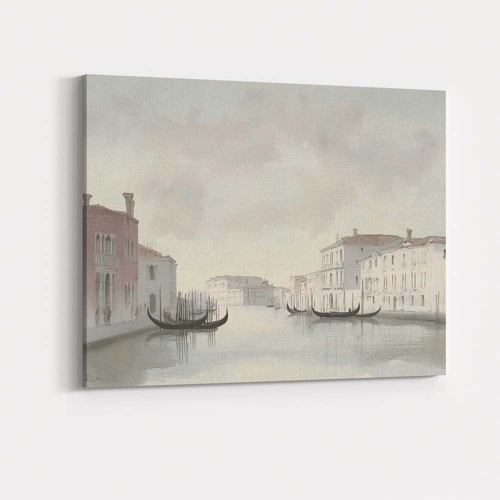 Minimalist Venice Canal Gondolas Soft Neutral Cityscape Canvas Wall Art Print Decor Picture Ready to Hang