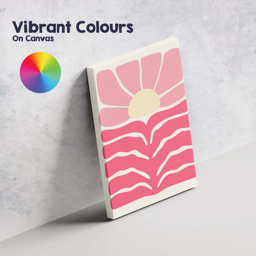 Abstract Pink Floral Sunrise Scandinavian Minimalist Canvas Wall Art Print Decor Picture Ready to Hang