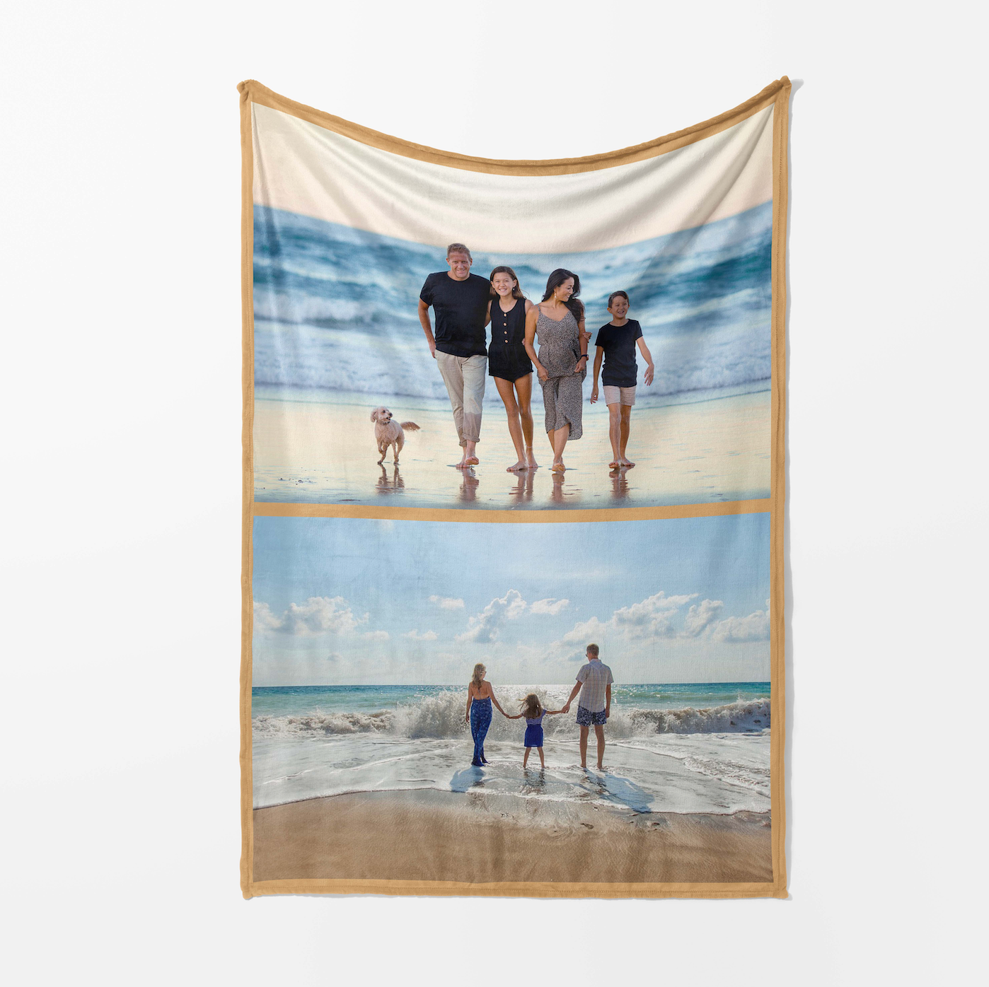 Upload Your Own 2 Photos Custom Made Text Soft Warm Fleece Mink Blanket