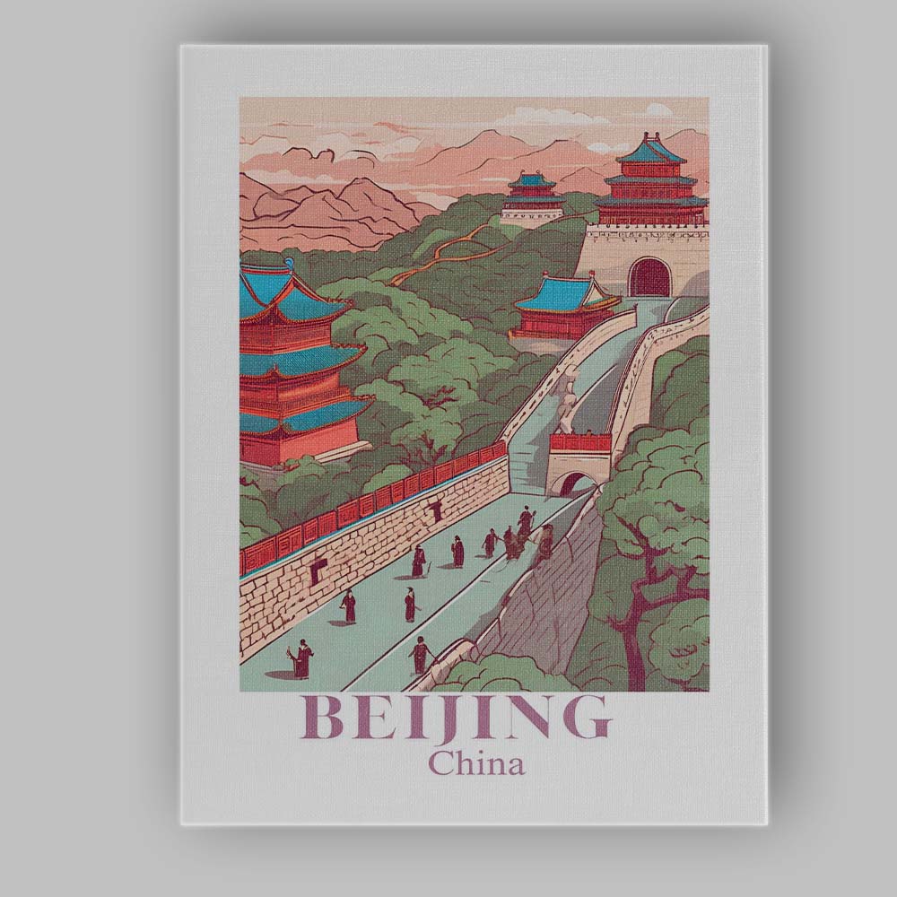 Beijing Ancient City Gate Imperial Architecture Travel Poster Canvas Wall Art Print Decor Picture Ready to Hang