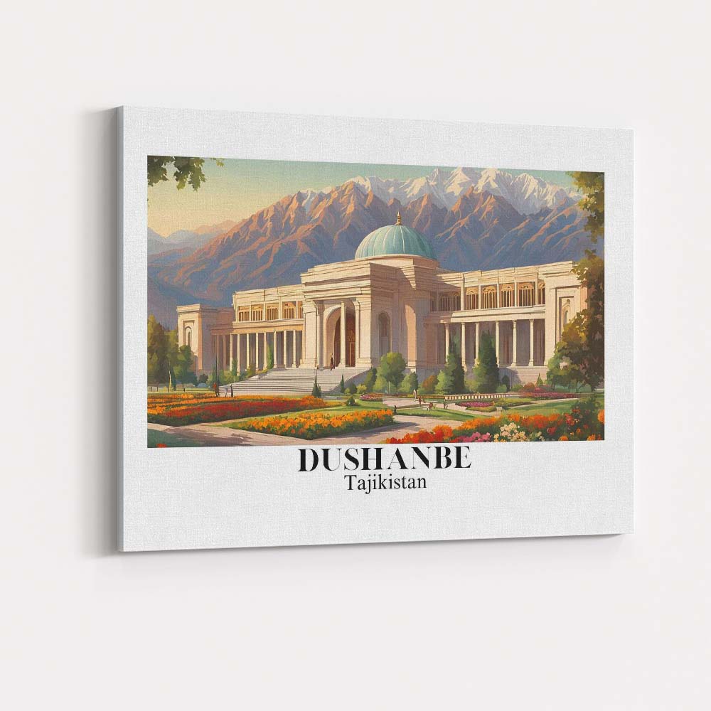 Scenic Dushanbe Mountain Palace Landscape Travel Poster Canvas Wall Art Print Decor Picture Ready to Hang