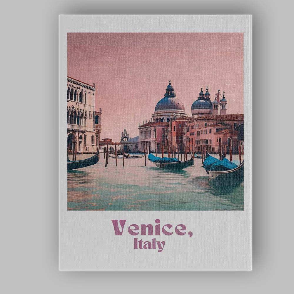 Venice Italy Grand Canal Gondolas Historic Architecture Travel Poster Canvas Wall Art Print Decor Picture Ready to Hang