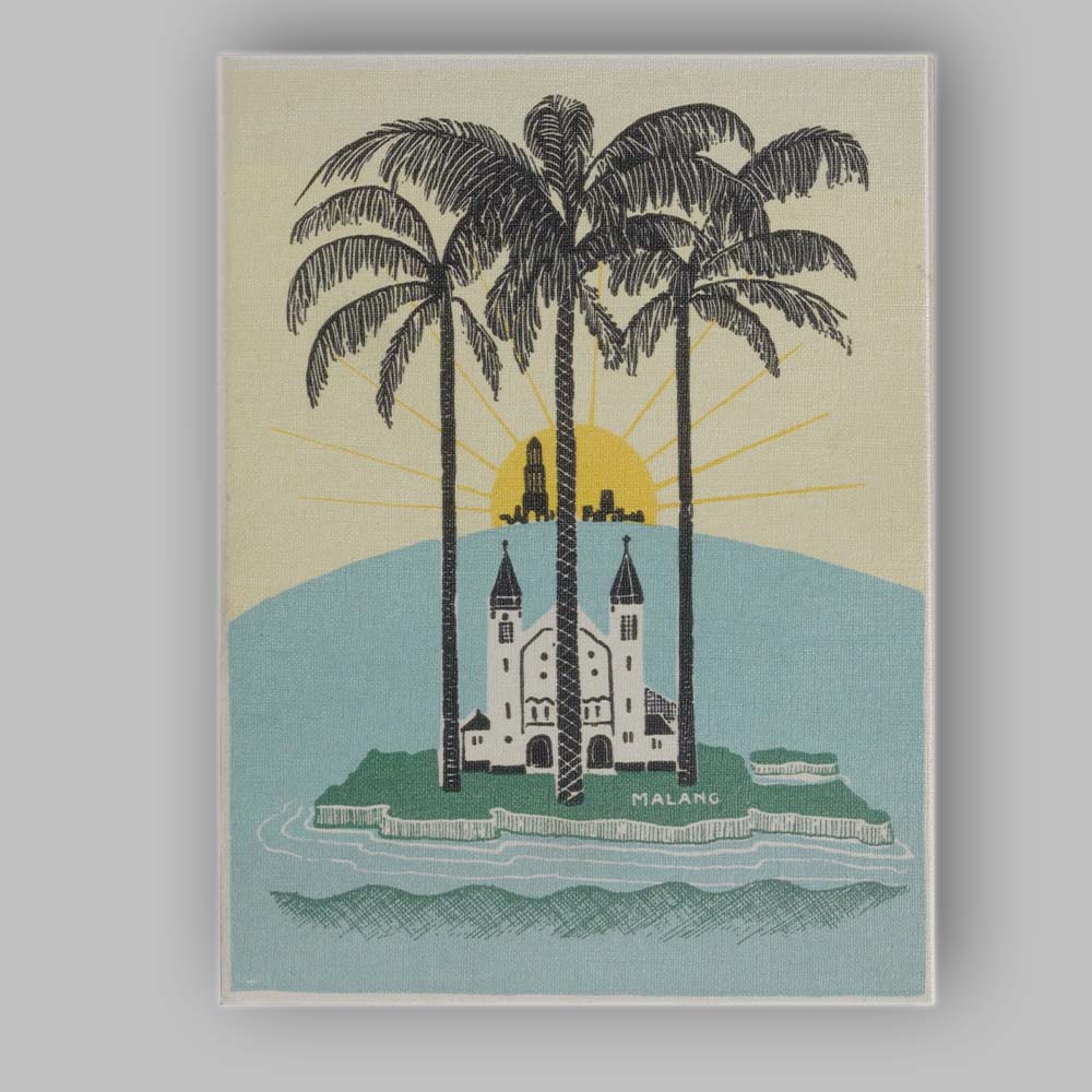 Retro Tropical Malang Palm Trees Island Travel Poster Canvas Wall Art Print Decor Picture Ready to Hang