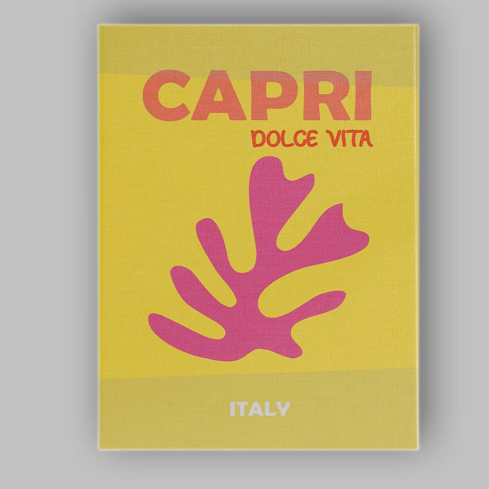 Abstract Coral Sea Fan Capri Dolce Vita Italy Travel Poster Canvas Wall Art Print Decor Picture Ready to Hang