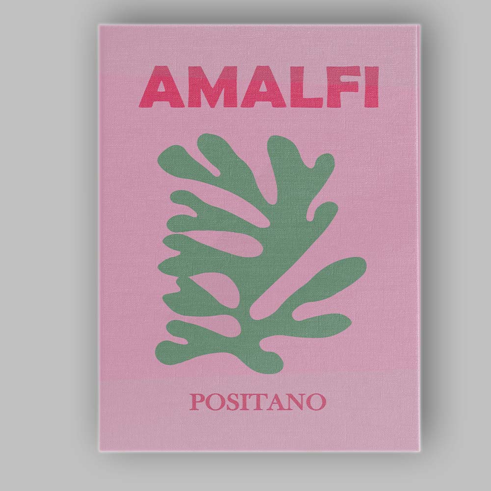 Sage Green Coral Amalfi Positano Italy Travel Poster Canvas Wall Art Print Decor Picture Ready to Hang